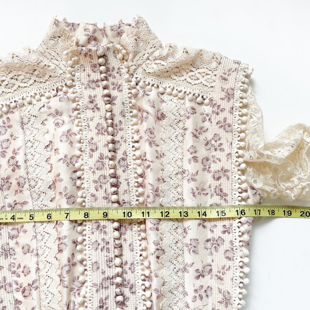 Zimmermann Sabotage Shirt Dress Floral Silk Mini Dress Size AU 1 US 6 NEW - Picture 12 of 14